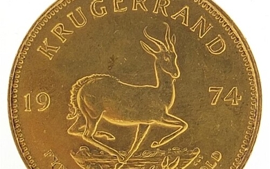 South African 1974 gold krugerrand - this lot is sold withou...