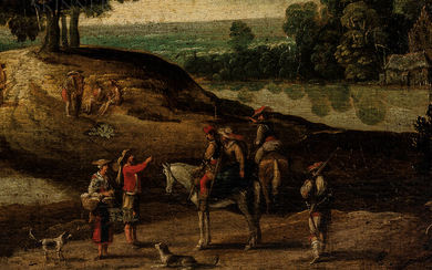 Southern Netherlands School, 17th Century Hunters in a Landscape