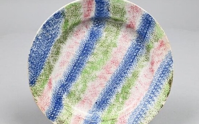 Staffordshire Rainbow Spatterware Plate,Circa 1830