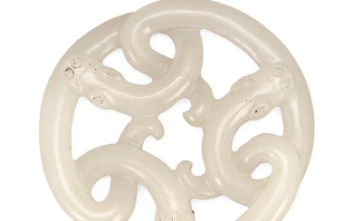 PURE WHITE JADE PENDANT Late Ming Dynasty In...