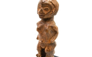 Statue(s) - Wood - on custom metal stand - Lobi - Congo DRC