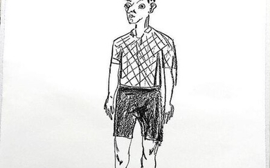 Stefan Balkenhol Lithograph on White Paper Standing Man