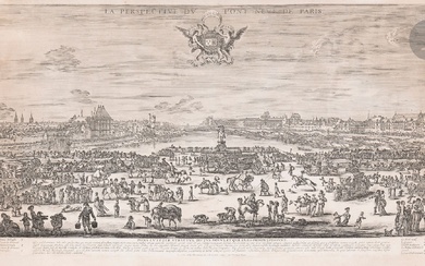 Stefano della Bella (1610-1664) Paris, le Pont Neuf. 1646. Eau-forte. 685 x 357. De Vesme...