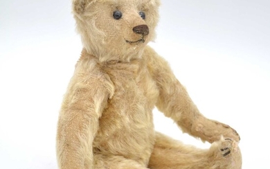 Steiff teddy bear, c1905/10, black button eyes, jointed limbs.