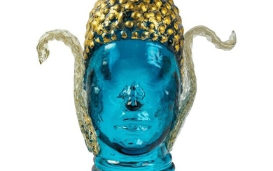 Stephen Rich Nelson (b.1956) Art Glass Buddha Head