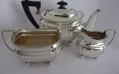 Sterling Silver Edwardian 3 Piece Tea Set