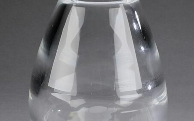 Steuben modernist crystal vase, marked