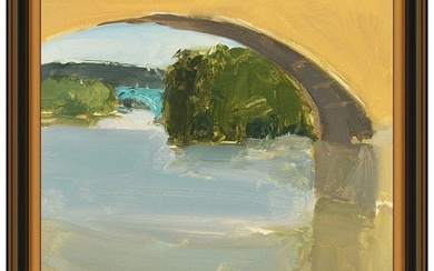 Stuart Shils Original Oil Painting On Board Signed Water Landscape Framed Art