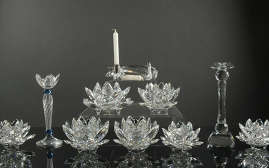 Swarovski, 10 Boxed Crystal Candlesticks and Holders