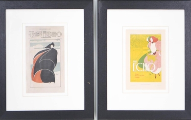 TWO ART NOUVEAU STYLE PRINTS OF POSTERS, "THE ECHO"