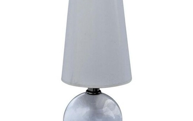 Table Lamp Mid-Century Modern, Glass Ball, Custom Shade