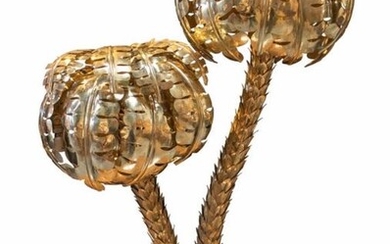 Table lamp, Pair of gilt bronze palm trees (1)