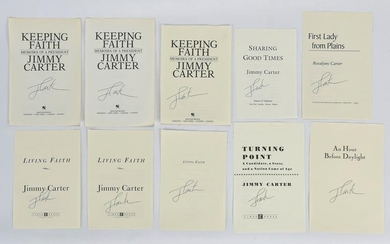 Ten Jimmy Carter Autograph Lot Book Pages