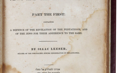The Jews and the Mosaic Law. By Issac Leeser,...