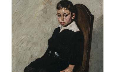 Thomas Baumgartner - Portrait of a seated boy. 1917