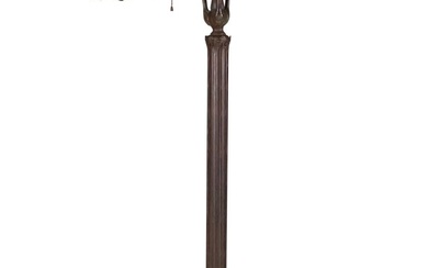 Tiffany Style "Dragon Fly" Lead Glass and Bronze Floor Lamp
