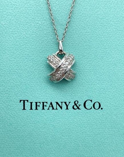 Tiffany & Co. X Diamond Pendant Necklace 18k