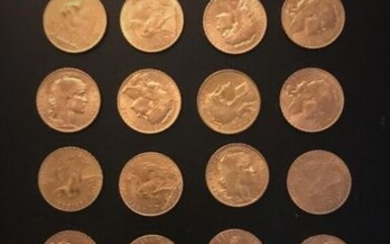 * Twenty-five twenty franc gold coins (Napoleon) and...