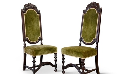 Two Baroque-Revival Carved Side Chairs