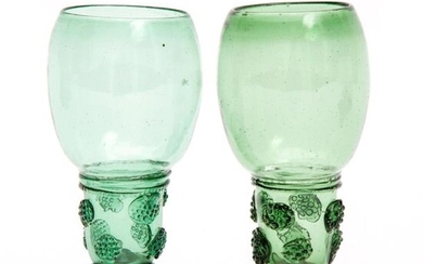 Two green roemer glasses