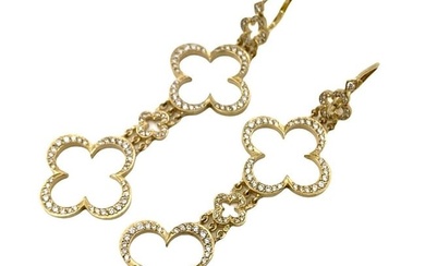 Ultra Rare Large Loree Rodkin 18k Yellow Gold 3ctw Diamond Cross Earrings