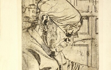 Umberto Boccioni (1882 - 1916) MARIA SACCHI CHE LEGGE acquaforte e puntasecca, cm 28,7x18, su...