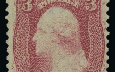 United States: Proofs & Essays 1861, 3c brown rose Finished ""Premiere Gravure"" plate essay h...