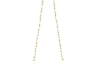 Vari-hue cultured pearl necklace