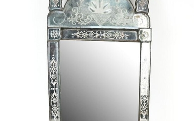 Venetian Etched Glass Mirror, Circa 1800