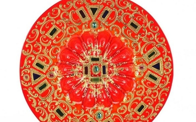 Venetian ruby glass charger made for the Islamic market