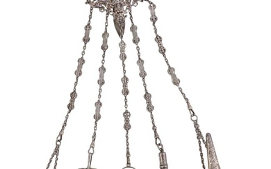 Victorian English Sterling Silver Chatelaine 145g.