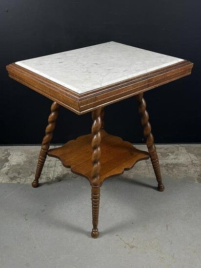 Victorian Marble Topped Parlour Table Twist Legs