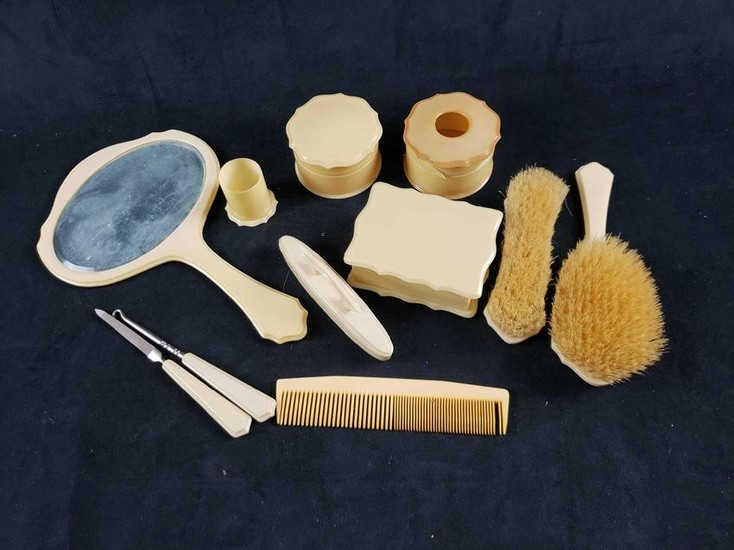 Vintage Art Deco French Ivory Brand Celluloid Grooming