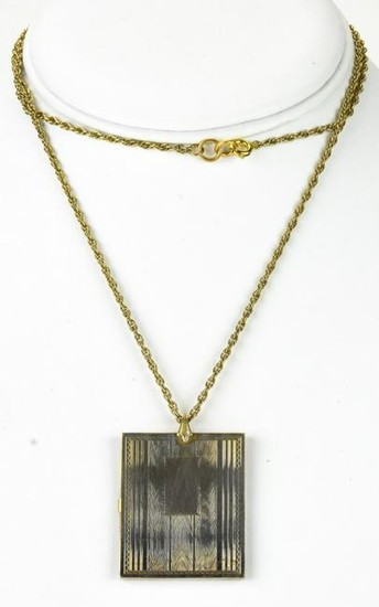 Vintage Art Deco Style Book Form Locket Necklace