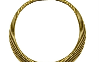 Vintage Carlo Weingrill Yellow Gold Tubogas Necklace