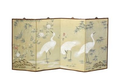 Vintage Chinese 4-Panel Screen