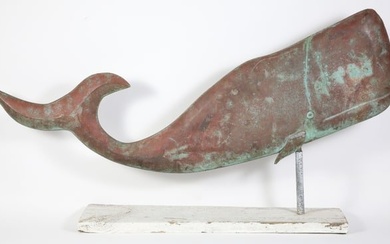 Vintage Copper Whale Weathervane
