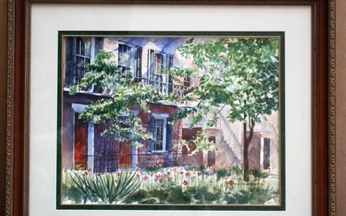 WATERCOLOR PAINTING BY RICHARD LOW EVANS "SUMMER AFTERNOON" AMERICAN