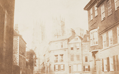 WILLIAM HENRY FOX TALBOT (1800-1877) York Minster Cathedral from Lob Lane. Calotype, the...