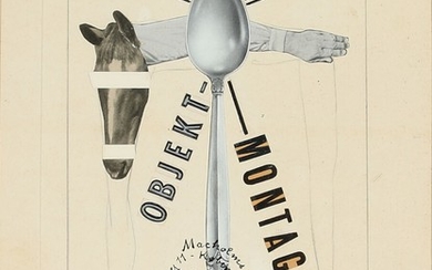 Wilhelm Freddie: “Den hvide kniv” -“Objekt-Montage”. Signed Wilhelm Freddie 52. Collage and pencil on paper. Visible size 27×20 cm.