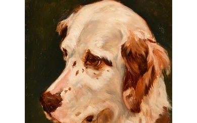 William Grant Stevenson (1849-1919), a head study of dog, oi...