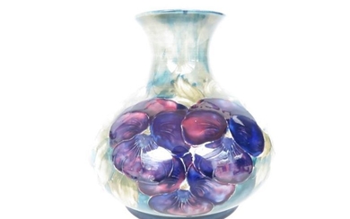 William Moorcroft vase, pansy pattern Height 19 cm