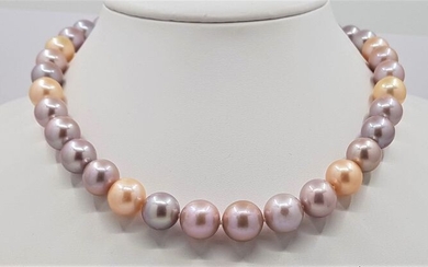 no reserve - 10x13mm Round Multi Edison Pearls - Necklace