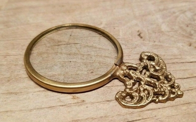 small Brass Ornate Magnifying Glass Lens