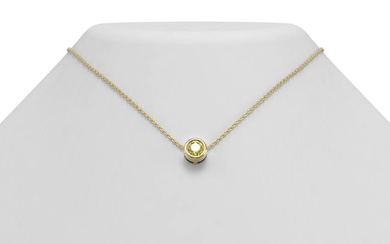 0.50 ctw Fancy Yellow Diamond Necklace 18K Yellow Gold