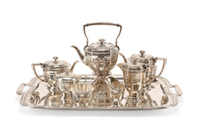 An American sterling silver 8-piece tea and coffee service
