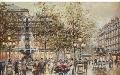ANTOINE BLANCHARD (french, 1910-1988) "PARIS, LE CHÂTELET" Signed bottom...