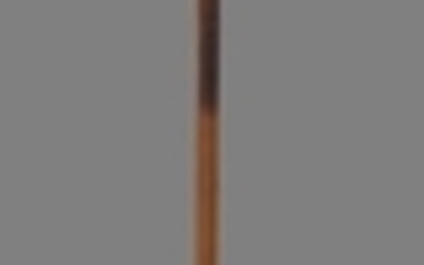CANE WITH SUPERBLY CARVED WALRUS IVORY HANDLE IN PATRIOTIC MOTIFS Grip portion of the L-shaped handle carved in the form of an eagle...