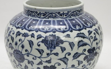 Chinese Porcelain Blue & White Round Jar