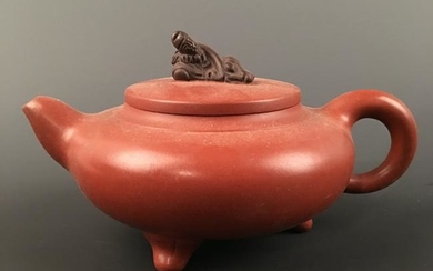 Chinese Yixing Clay Tripod Teapot